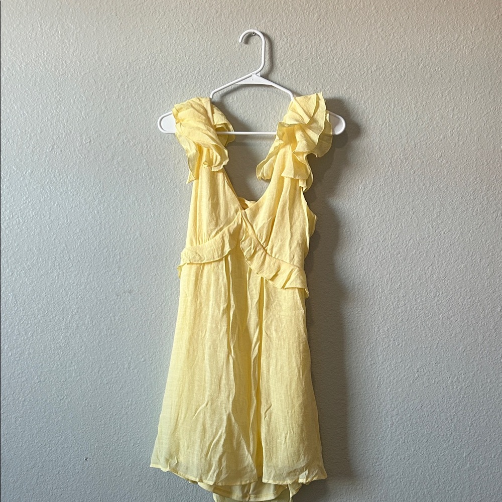 Yellow Ruffled Sleeve Dress